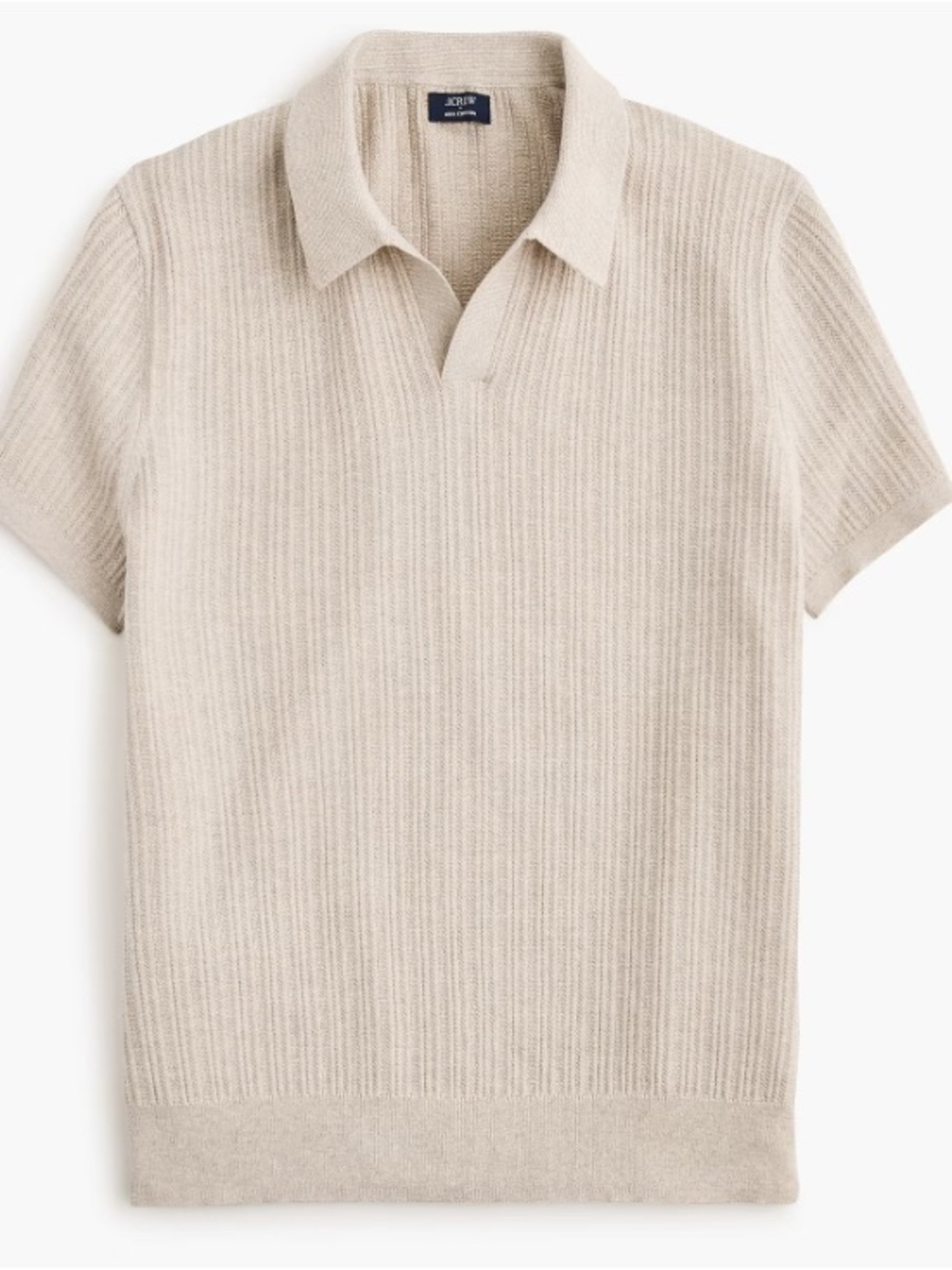 Textured Johnny-collar sweater polo
